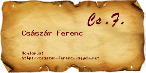 Császár Ferenc névjegykártya