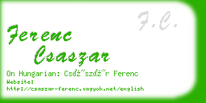 ferenc csaszar business card
